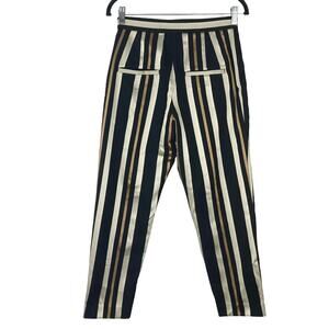 NWOT NEU JOURNAL STANDARD Pant Women 36/S JAPAN Wool Blend Stripe Silver Pleated